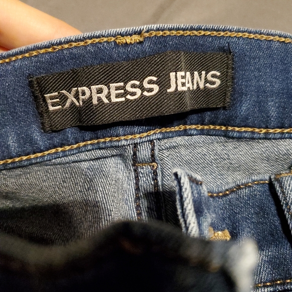 EXPRESS High Rise Skinny Jeans with Rips - Picture 5 of 5